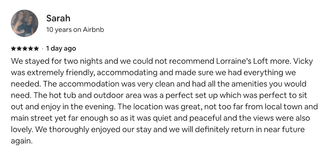 5 star review of luxury accommodation in northern ireland