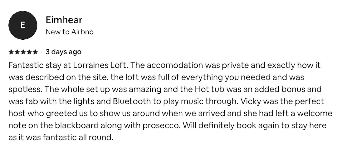 5 star review of luxury accommodation in northern ireland